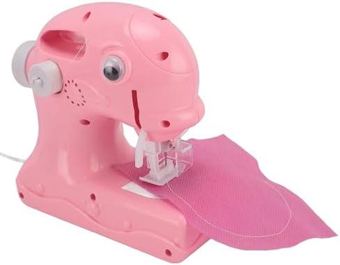 Kids Sewing Machine for Beginners, Portable Mini Sewing Toy for Girls, Rechargeable DIY Craft Kit with Cloth & Accessories, Fun Arts and Crafts Birthday (Pink) - Image 3
