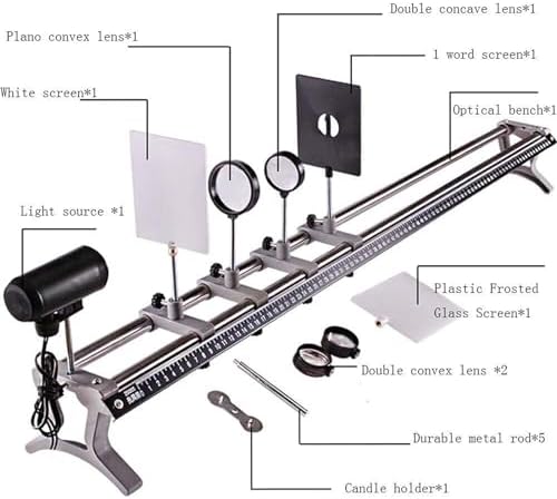 GeRRiT Optical Bench Set Kids Physics Optics Starter Kit Laboratory Appliance Optics Equipment Physics Lab Kit Optical Learning Instruments Physics Experiment Kit Student Classroom Experiment - Image 7