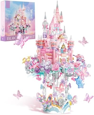 MEIEST Flower Castle Building Blocks Set,Dream Castle On a Cloud Particle Construction Building Bricks Toy,Flowers Butterfly Star Castle Home Decoration by Unknown