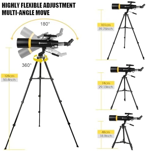 Telescope for Adults, 90mm Aperture 600mm Refractor Telescope for Kids and Beginners, Telescopes for Adults Astronomy with Handbag and Phone Adapter - Image 6
