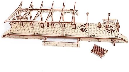 Railway Platform by Ugears: Self Propelled Modular Mechanical Model, 3D Wooden Puzzle for Self Assembly Without Glue, Brainteaser for Kids, Teens and Adults - Image 6