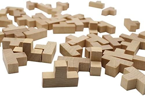 AHYUAN Wooden Brain Teaser Puzzles Cube Stocking Stuffers Wooden Puzzles T-Shaped Jigsaw Logic Puzzle Educational Games Toy for Kids and Adults (Natural) - Image 3