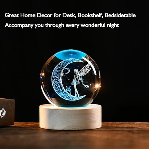 Fairy Crystal Ball Fairy Glass Sphere Decor Gifts for Women Girl - Image 2