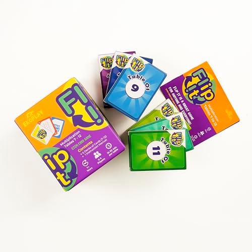 FLIP IT Card Game - Multiplication Tables 7-12 | Kids Practice Multiplication Tables, for 7 Years and Above - Image 3