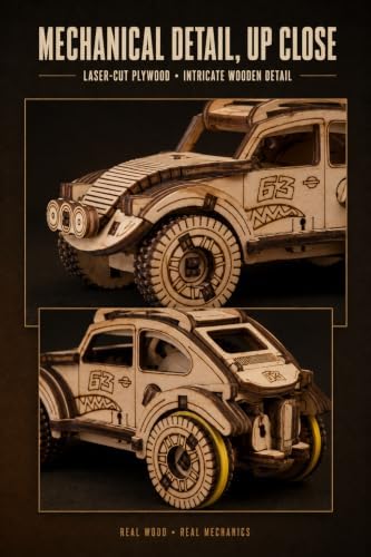 EWA Eco-Wood-Art Pocket Buggy - 3D Wooden Puzzle Mechanical Model Kit DIY Wood Construction Set - Image 7