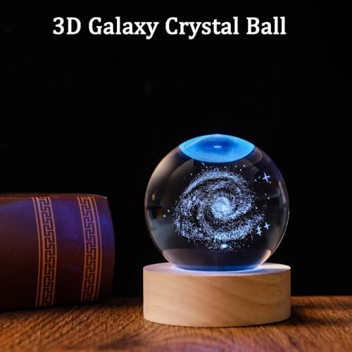 3D Galaxy 60mm Crystal Ball Astronomy Universe Gifts 3D Galaxy Crystal Globe Science Space Themed Physics Gifts Night Light lamp for Kids Men Him Dad Science Teacher - Image 3