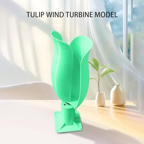 Permanent Magnet Brushless Wind Turbine Model 20W Tulip Type Vertical Wind Power Generation 1~12V Low Noise Home/Outdoor Easy Installation(1pc(green)) - Image 4