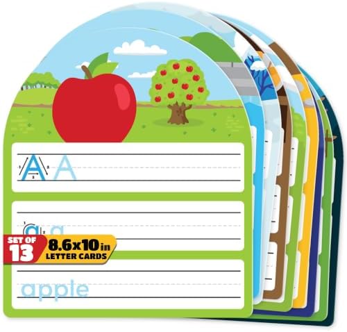 Sproutbrite 13 Pack 8.6"x10" CVC Flash Cards Word Writing Cards by Sproutbrite