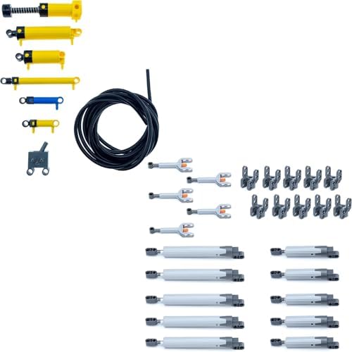 SEEMEY Pneumatic Kits & 5 Set Technical Linear Actuator Axle and Pin Connector Block compatiable with Technic-Parts L Brand by SEEMEY