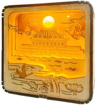 Wooden Carved Night Light 3D Three-Dimensional Puzzle Wooden Craft Decoration, Moonlit Landmark of The Forbidden City, Cultural and Creative Gifts - Image 3