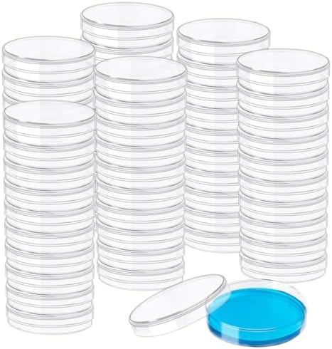 60 Pack 60 x 15 mm Plastic Petri Dishes with Lids by Qiuttnqn