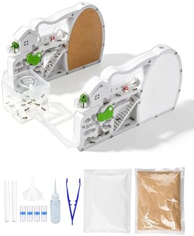 2PCS Ant Castle Kit with Connecting Tubes & Forage Box, Double-Sided Clear Acrylic Ant Habitat, Expandable Ant Farm for Colony Observation, Natural Ant Nest Exploration & Hobby Enthusiasts by Unknown