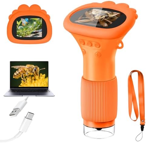 Microscope for Kids 1000X Handheld Digital Miniscope Stem Toys Gifts by Acoath