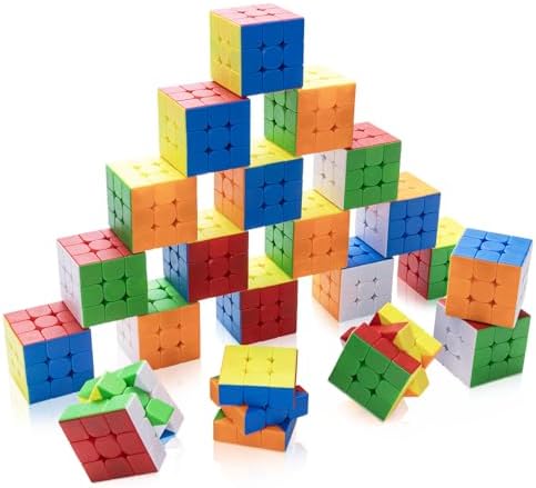 20 Pack Speed Cube Set,Magic Cube for Party Favors 3x3x3 Stickerless Magic Cube by HELLOCUBE