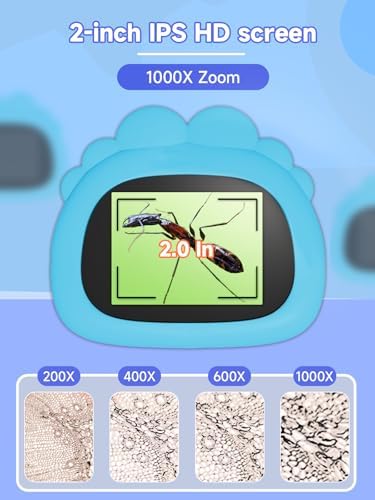 Microscope for Kids 1000X Handheld Digital Miniscope Stem Toys Gifts - Image 2