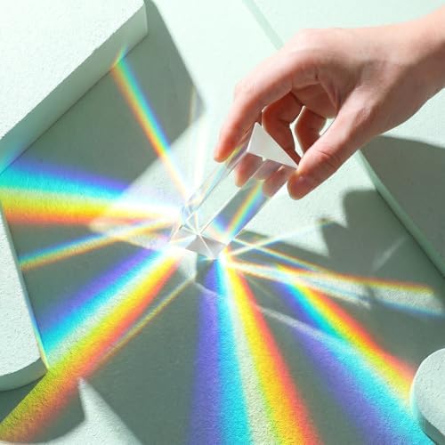 3 Pcs Equilateral Glass Prism, 1",2" & 4" Rainbow Crystal Prisms for Kids, Light Prism for Physics Teaching, Rainbow Maker and Photography - Image 7