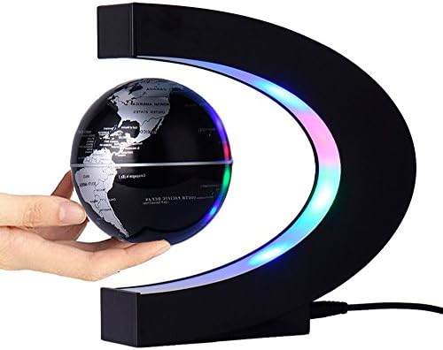 Magnetic Levitation Floating Globe 3 inch with LED Lights C Shape World Map for Desk Decoration by YANGHX