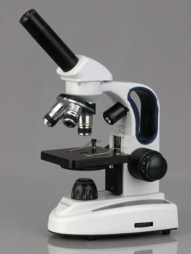 AmScope Cordless Compound Monocular Microscope, 25 Prepared Slides - Image 3