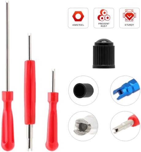 Valve Stem Removal Tool - 20Pcs Valve Cores, 10Pcs Tire Valve Caps, 4-Way Valve Tool, Valve Core Remover Tool By ZHSMS(35 PCS) - Image 2