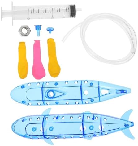 Submarine Model Homemade Submarine Buoyancy Principle Demonstration Physical Experiment Equipment Physical Experiment Tool Plastic Self-Made Submarine Model Blue Inflatable by Unknown
