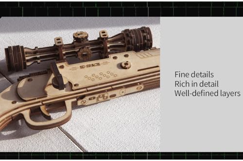 3D Wooden Kar98k Rifle Model Kit, 200+ PCS DIY Steampunk Cowboy Puzzle with Wooden Bullets, Mechanical Assembly Kit for Adults & Teens, Natural Wood Edition - Image 6