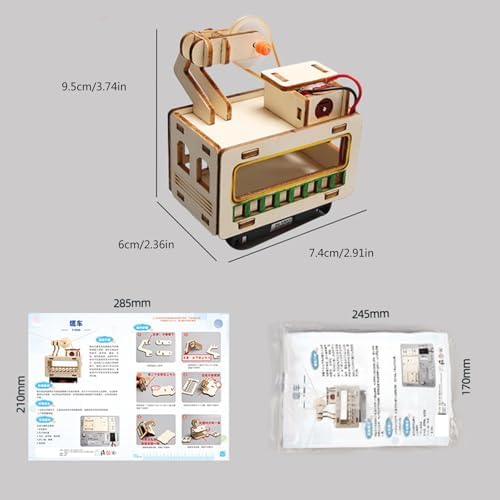 2 Sets Creative Wooden Cable Car Model Building Set with Movable Track Education Toy for Interactive Play Hands on Learning Toy - Image 3