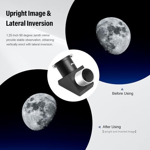 Astromania 1.25" 40mm Super Plossl Telescope Eyepiece - Bundle with - 1.25" 90-Degree Diagonal Mirror - Image 3