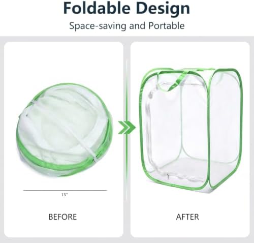 Mesh Plant Protection Enclosure, Portable Collapsible Garden Grow Cage with Mesh Barrier, Pest & Bird Proof Plant Cover for Vegetables, Fruits, Outdoor Patio Balcony Use, 36 Inches Tall - Image 5