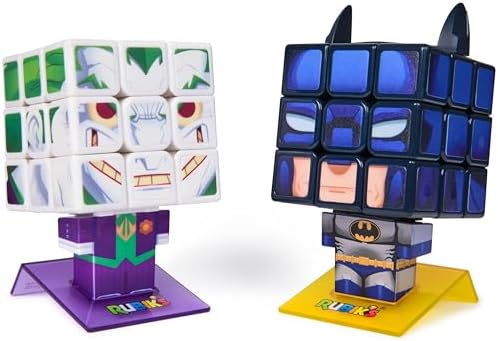 Rubik’s Cube, Batman & Joker Cubers, Amazon Exclusive 2-Pack, DC Comics Collectible Fidget Toy & Desk Decor, Challenging Brain Teaser for Fans of Batman Toys, for Ages 8 & Up by Rubiks