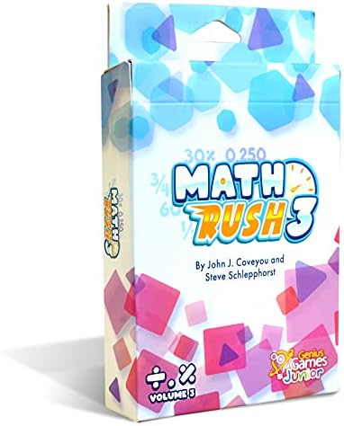 Math Rush 3: Fractions, Decimals & Percentages - A Cooperative Time-Based Math Flash Card Game for Kids, Students, and Families | Fun & Engaging STEM Game for Math Class or Family Game Night by GENIUSGAMES