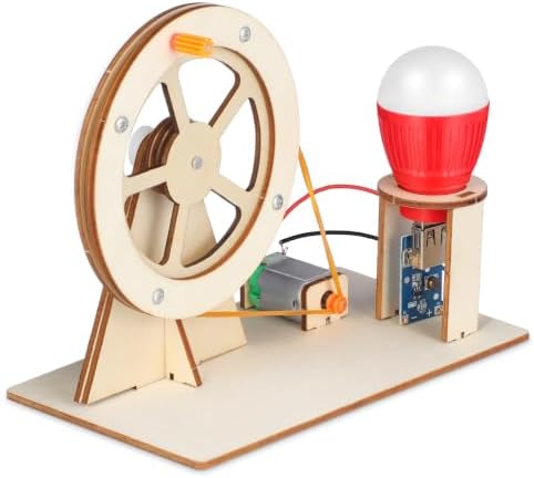 Hand Crank Generator Science Kit DIY Assembly Hand Generator for Electricity Experiments Manual Current Output Model for Kids Physics Learning 5.90 X 4.72 X 3.34 in by HAKIDZEL