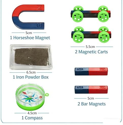 Physics Magnet Experiment Set Science Lab Equipment U-Shaped Horseshoe Magnets Compass Iron Powder Magnetic Levitation Teaching Aids Educational Kit for Students Classroom Demonstration - Image 5