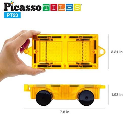 PicassoTiles Magnetic Car Play Set with Action Figures for Kids 3+ - STEM Building Block Vehicle Toy - Image 5