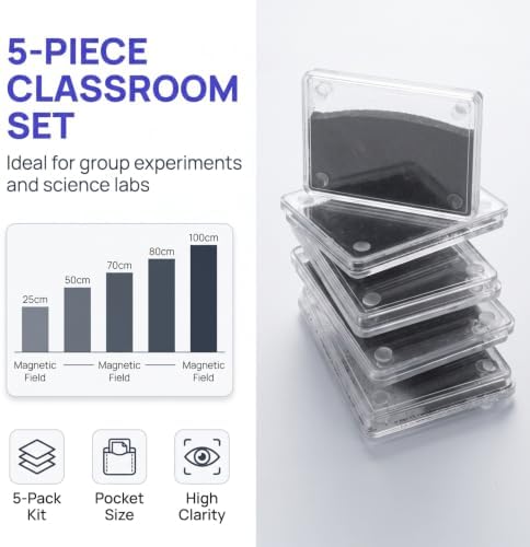 Homoyoyo 5pcs Iron Filings Magnetic Powder for Education Classroom Magnetism Physics Experiment Science Teaching Tools Magnetic Field Demonstrations - Image 2