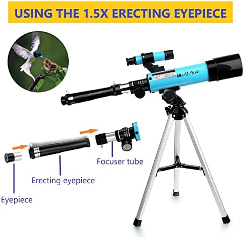 Lunar Telescope for Kids and Astronomy Beginners, Refractor Telescope with Finder Scope and 3 Eyepieces, Travel Telescope with Compact HD Binoculars for Moon Viewing Bird Watching Sightseeing - Image 5