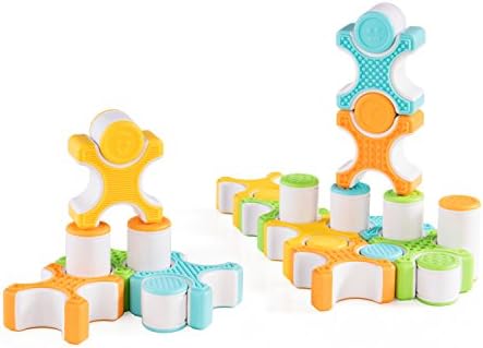 Guidecraft Grippies Stackers - 24 Piece Set, Stem Soft Grip Magnetic Building Toy for Toddlers - Image 2