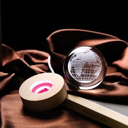 3D Globe Crystal Ball with LED Colorful Lighting Touch Base, Earth Decor Science Astronomy Gifts Solar System Space Gifts Decor - Image 4