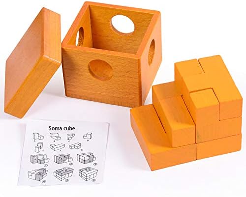 3D Wooden Cube Puzzles Wooden Brain Teaser Puzzle Gift Desk Puzzles Geometric Intellectual Jigsaw Logic Puzzle Educational Games Toy for Kids and Adults by AHYUAN - Image 3