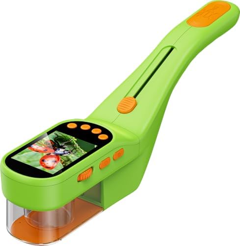 SIIOOE Bug Catcher Microscope for Kids Outdoor: STEM Toys with 500X HD Zoom - Birthday Gift for Boys Girls Age 3-12 - Handheld Nature Explorer Kits for Summer Camping Lime Green by Unknown