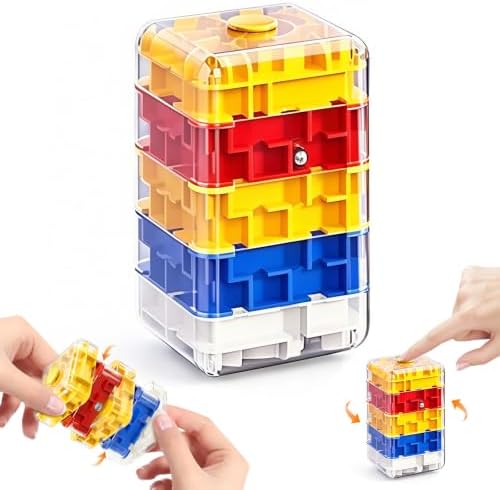 2-in-1 Fidget Spinner Maze Cube 3D Puzzle Brain Teaser 5 Level by Unknown
