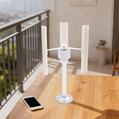 Vertical Axis Wind Turbine, 12V 40W 3-Phase Permanent Magnet Motor, DIY Wind Power Generator Kit with Low Noise ABS Blades for Home, Science Education, Off-Grid Projects - Image 4