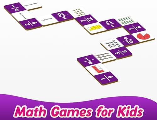 Kasfalci Fraction Dominoes Set,Math Games for Kids,Math Manipulatives,Counting Toys,Learning Games,Preschool Learning Activities,Homeschool Supplies,Kindergarten Classroom Must Haves,1st 2nd 3rd Grade - Image 3
