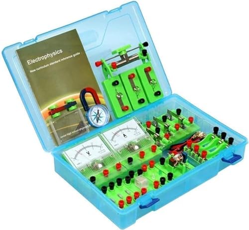 Complete Physics Electromagnetism Experiment Box, Full Set Electricity & Magnetism Circuit Assembly Kit, Voltmeter Ammeter Electromagnetic Principle Teaching Equipment by Unknown