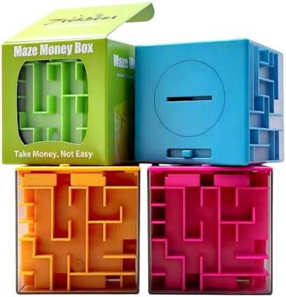 4-Pack Money Maze Puzzle Box - Fun Educational Brain Teaser for Kids Adults by Trekbest