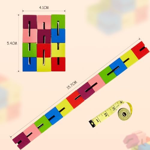 6 Pcs Wooden Twist Block Puzzle, Colorful Sensory Toy for Teens and Adults - Image 2