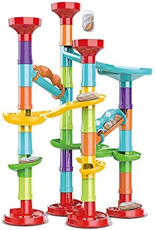 Marble Run Set Building Blocks Glass Marbles for Kids Ages 4-8 Girls Boys Toys STEM Maze Educational Race Game Birthday Gifts by Unknown