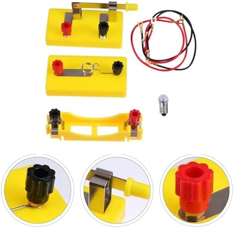 Simple Circuit Experiment Set with Small Light Bulbs Connected in Series Lights Up Electrical Science Experiment Materials for Primary School Students Simple Circuit Experiment Kit (Color : Yellow) - Image 4
