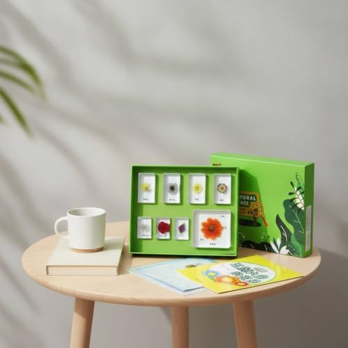 harayaa Children Learning Kit with Resin Sample Blocks Educational Science Set Biology Collection Classroom Tray Hands On Nature Sample Observation Suitable, Colorful Flowers - Image 6