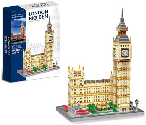 Real Big Ben Micro Building Blocks Set (3466PCS) World Famous Architectural Model Toys Gifts for Kid and Adult by Unknown