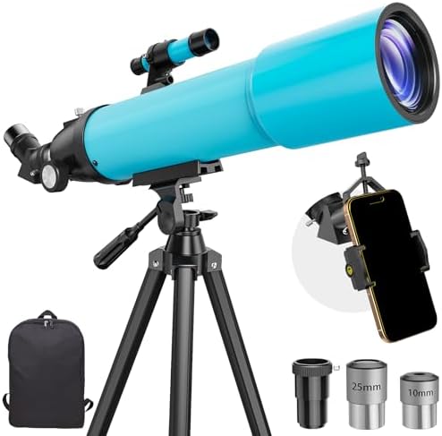 90mm Refractor Telescope for Adults & Kids: 150X Scope with 133cm Tripod by BEBANG